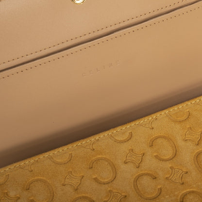 Celine Vintage Monogram Suede Wallet