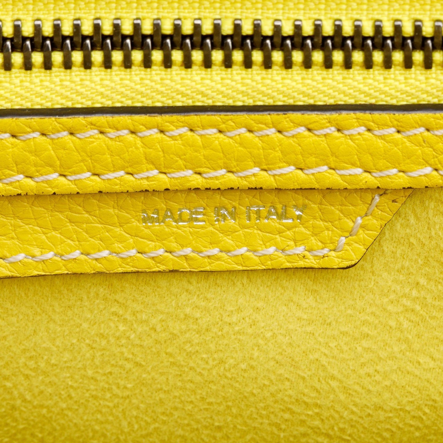 Celine Yellow Drummed Calfskin Leather Mini Luggage Tote