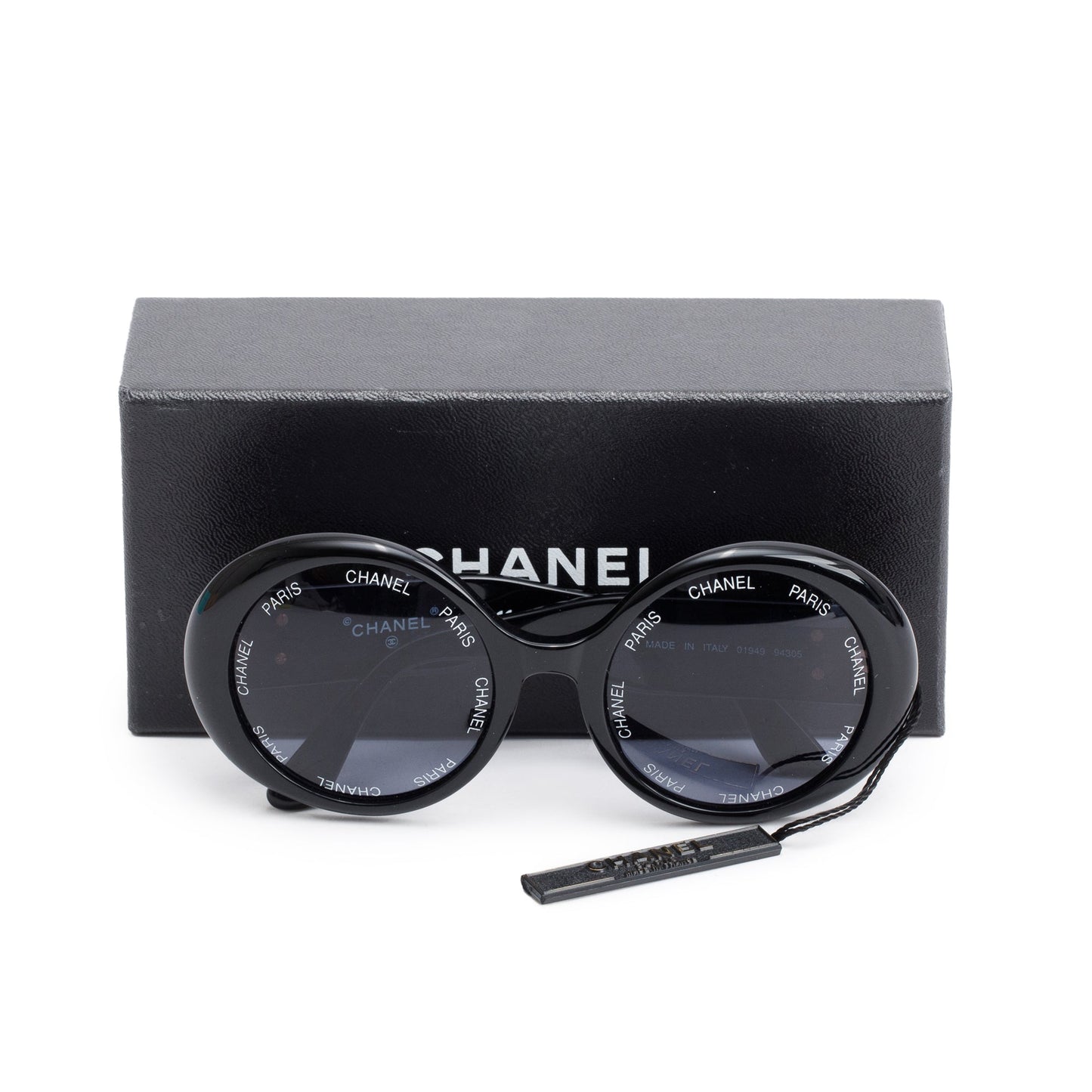 Chanel 01949 Black Acetate CC Logo Round Sunglasses