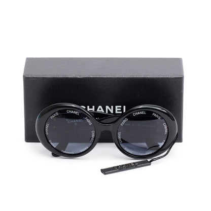 Chanel 01949 Black Acetate CC Logo Round Sunglasses