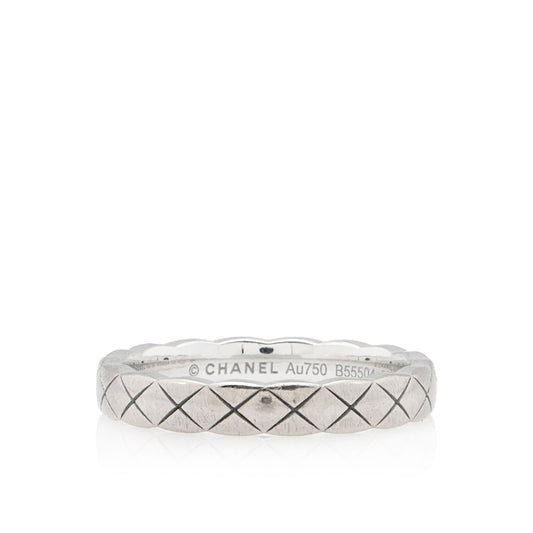 Chanel 18k White Gold Coco Crush Mini Ring - Size 6 (SHF-Fvd7xZ)