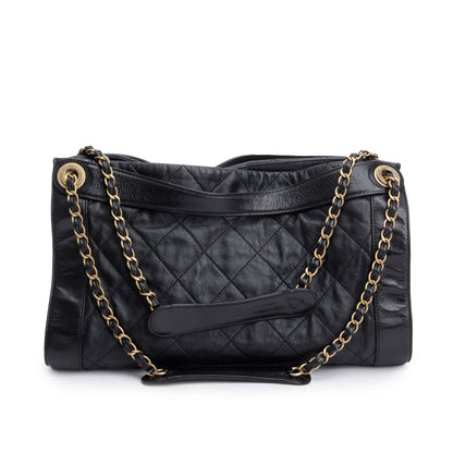 Chanel Black Quilted Calfskin Leather Small In The Mix Tote