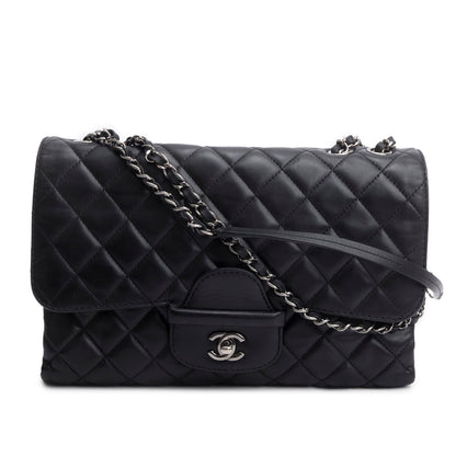 Chanel Black Quilted Lambskin Leather Coco Loop Flap Bag