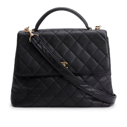 Chanel Vintage Black Caviar Jumbo Kelly Flap Bag