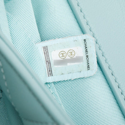 Chanel 2019 Teal Quilted Lambskin Leather Small In The Loop Flap Bag