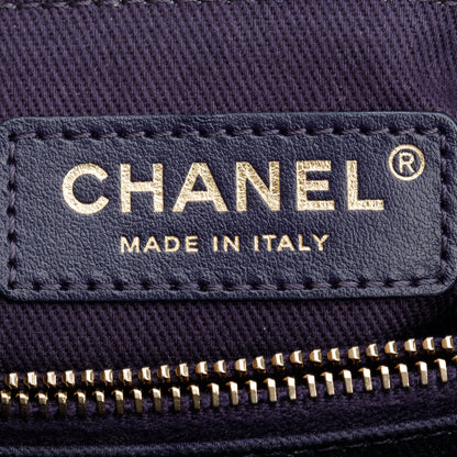 Chanel 202 Purple Chevron Quilted Caviar Leather Coco Top Handle Flap Bag