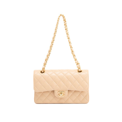 Chanel 2020 Beige Caviar Small Classic Double Flap Bag