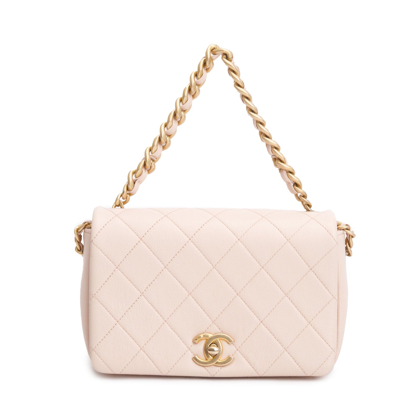 Chanel 2020 Beige Quilted Caviar Leather Small Fashion Therapy Full Flap Bag