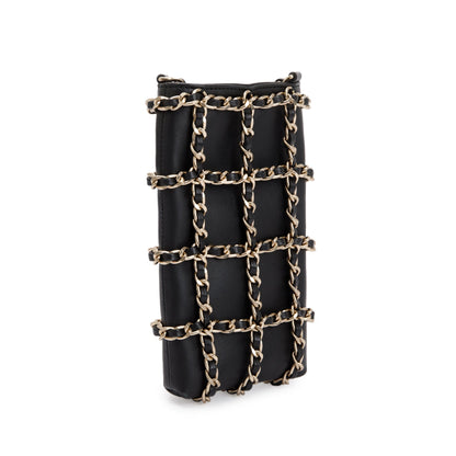 Chanel 2020 Black Calfskin Leather Tech Me Out Clutch With Chain