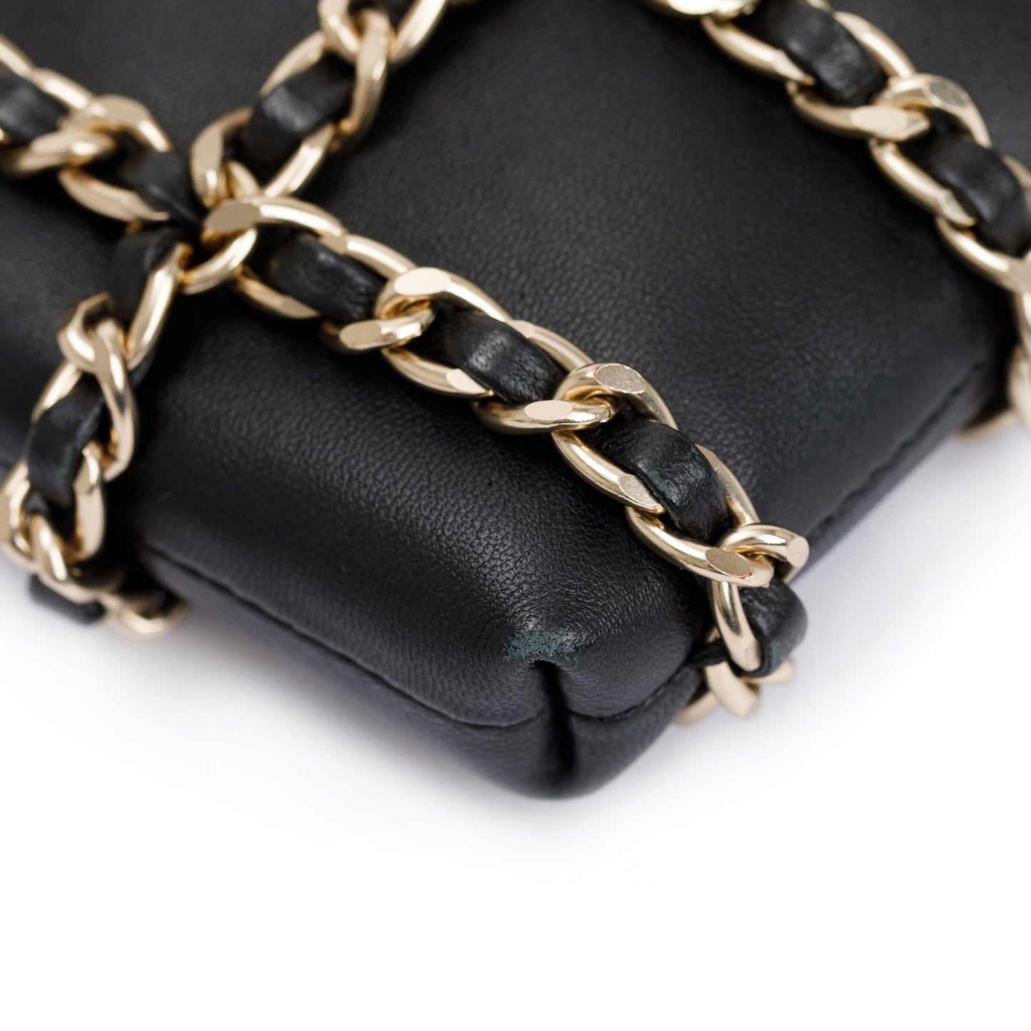 Chanel 2020 Black Calfskin Leather Tech Me Out Clutch With Chain