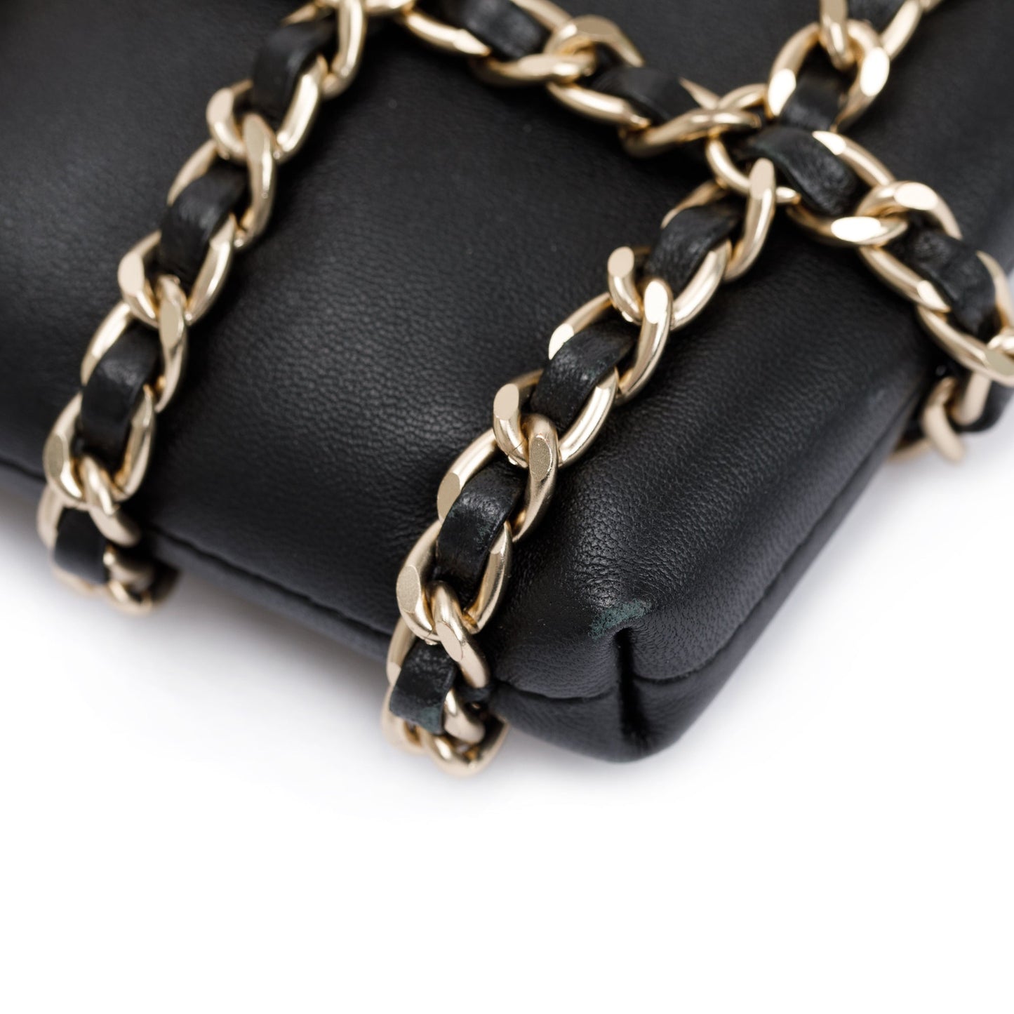 Chanel 2020 Black Calfskin Leather Tech Me Out Clutch With Chain