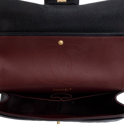Chanel 2020 Black Caviar Classic Jumbo Double Flap Bag