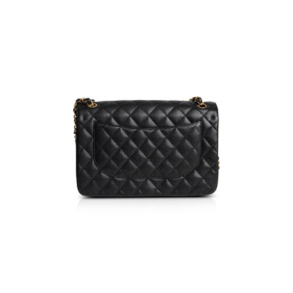 Chanel 2020 Black Caviar Classic Jumbo Double Flap Bag