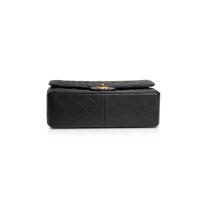 Chanel 2020 Black Caviar Classic Jumbo Double Flap Bag