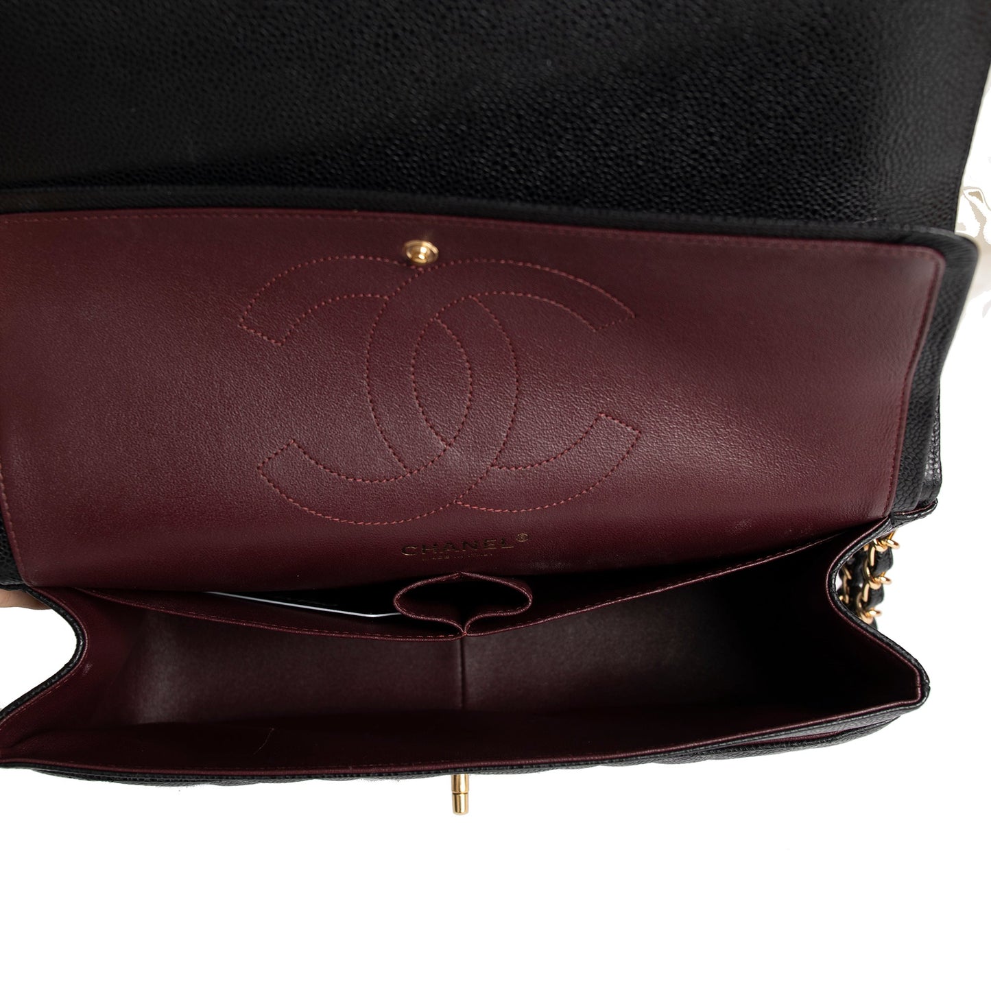 Chanel 2020 Black Caviar Classic Jumbo Double Flap Bag