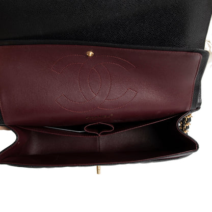 Chanel 2020 Black Caviar Classic Jumbo Double Flap Bag