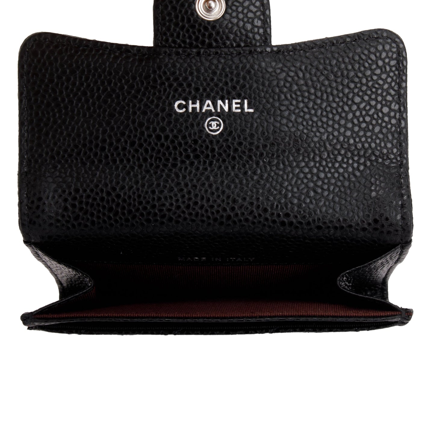 Chanel 2020 Black Caviar Leather Classic Flap Card Holder