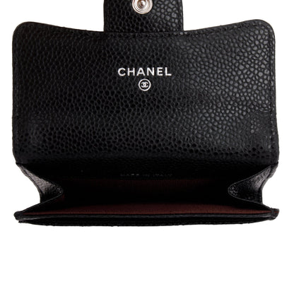 Chanel 2020 Black Caviar Leather Classic Flap Card Holder