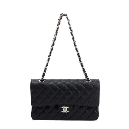 Chanel 2020 Black Caviar Leather Classic Medium Double Flap Bag