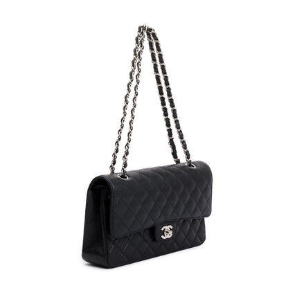 Chanel 2020 Black Caviar Leather Classic Medium Double Flap Bag