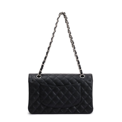 Chanel 2020 Black Caviar Leather Classic Medium Double Flap Bag