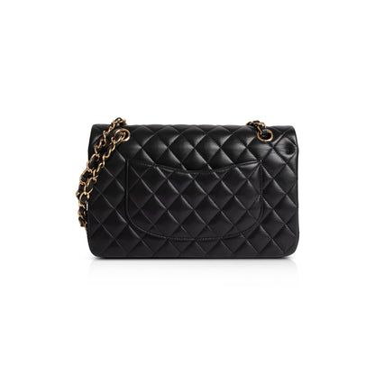 Chanel 2020 Black Lambskin Medium Classic Double Flap Bag