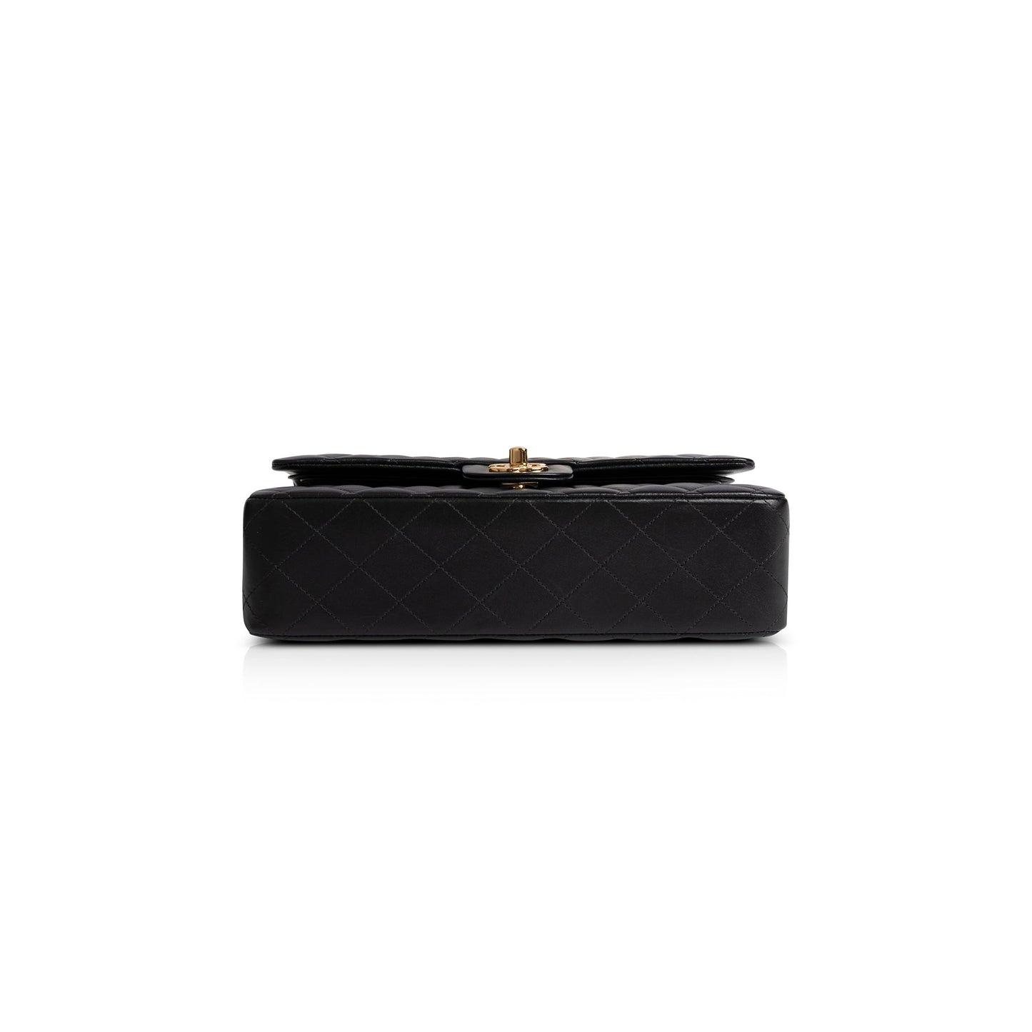 Chanel 2020 Black Lambskin Medium Classic Double Flap Bag