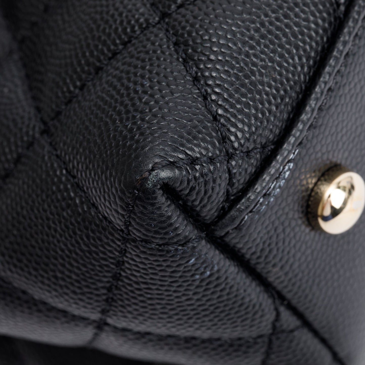 Chanel 2020 Black Quilted Caviar Leather Maxi Top Handle Flap Bag