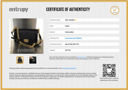 Chanel 2020 Black Quilted Caviar Leather Medium Boy Bag