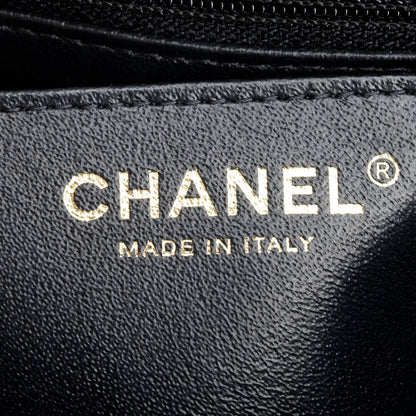 Chanel 2020 Black Quilted Lambskin Leather Classic Square Mini Flap Bag
