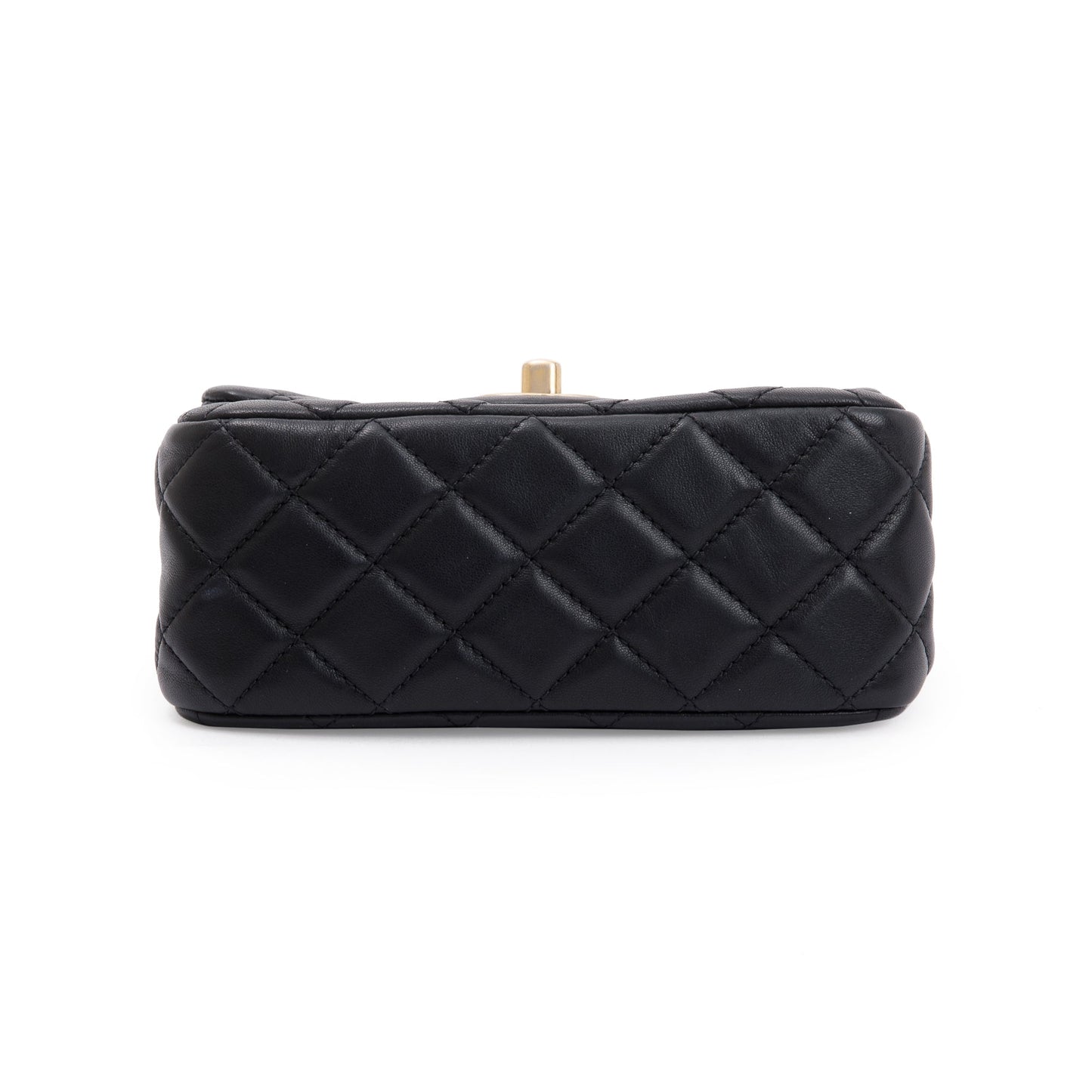 Chanel 2020 Black Quilted Lambskin Pearl Crush Square Mini Flap Bag