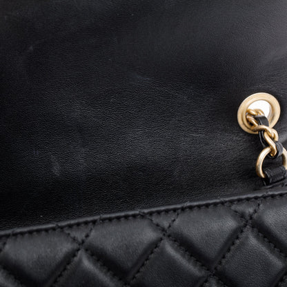 Chanel 2020 Black Quilted Lambskin Pearl Crush Square Mini Flap Bag