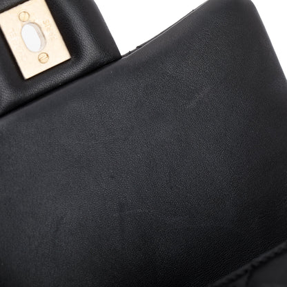 Chanel 2020 Black Quilted Lambskin Pearl Crush Square Mini Flap Bag