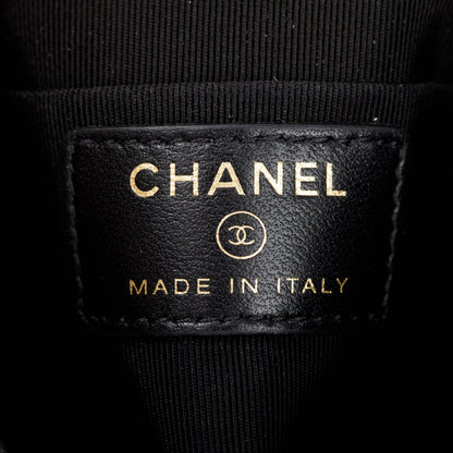 Chanel 2020 Black Quilted Patent Leather Classic Pouch