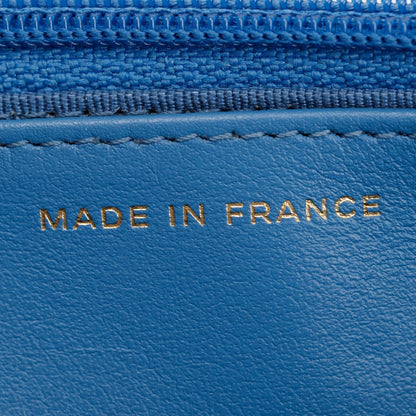 Chanel 2020 Blue Caviar Leather Classic Wallet on Chain