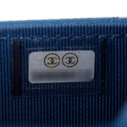 Chanel 2020 Blue Caviar Leather Classic Wallet on Chain