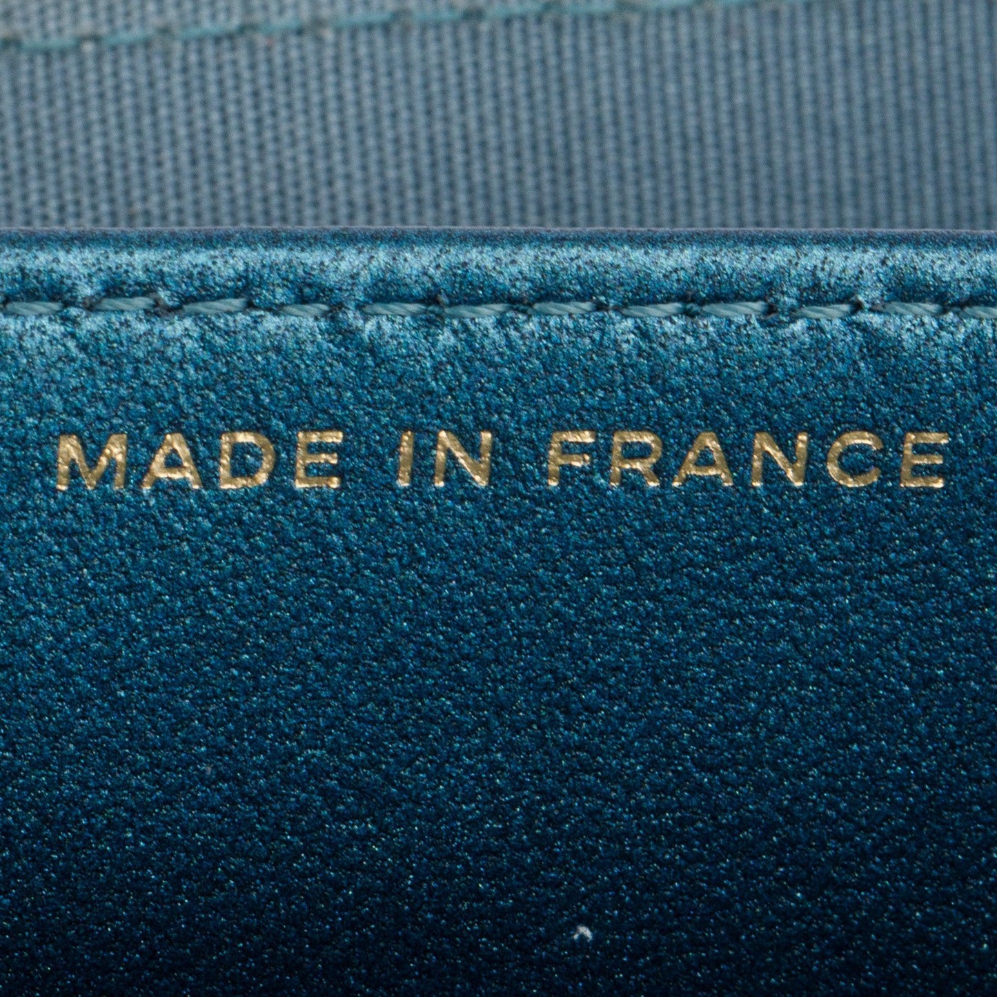 Chanel 2020 Blue Metallic Lambskin Boy Flap Card Holder