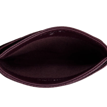 Chanel 2020 Burgundy Camellia Embossed Caviar Leather Classic Card Holder