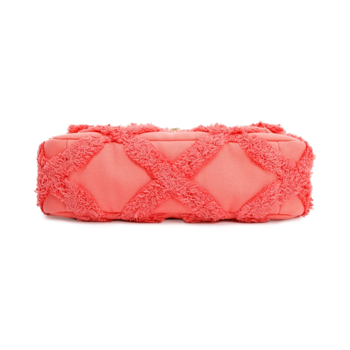 Chanel 2020 Coral Quilted Cotton Canvas Medium 19 Flap Bag
