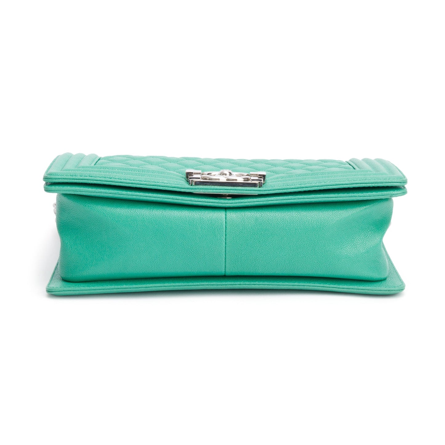 Chanel 2020 Green Quilted Caviar Leather Medium Boy Bag