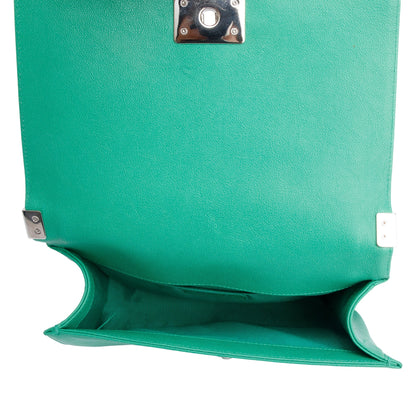 Chanel 2020 Green Quilted Caviar Leather Medium Boy Bag