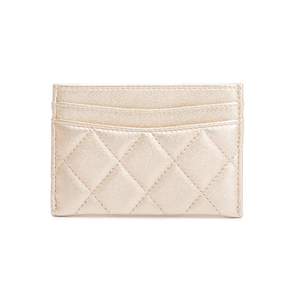Chanel 2020 Metallic Gold Calfskin Leather Classic Card Holder