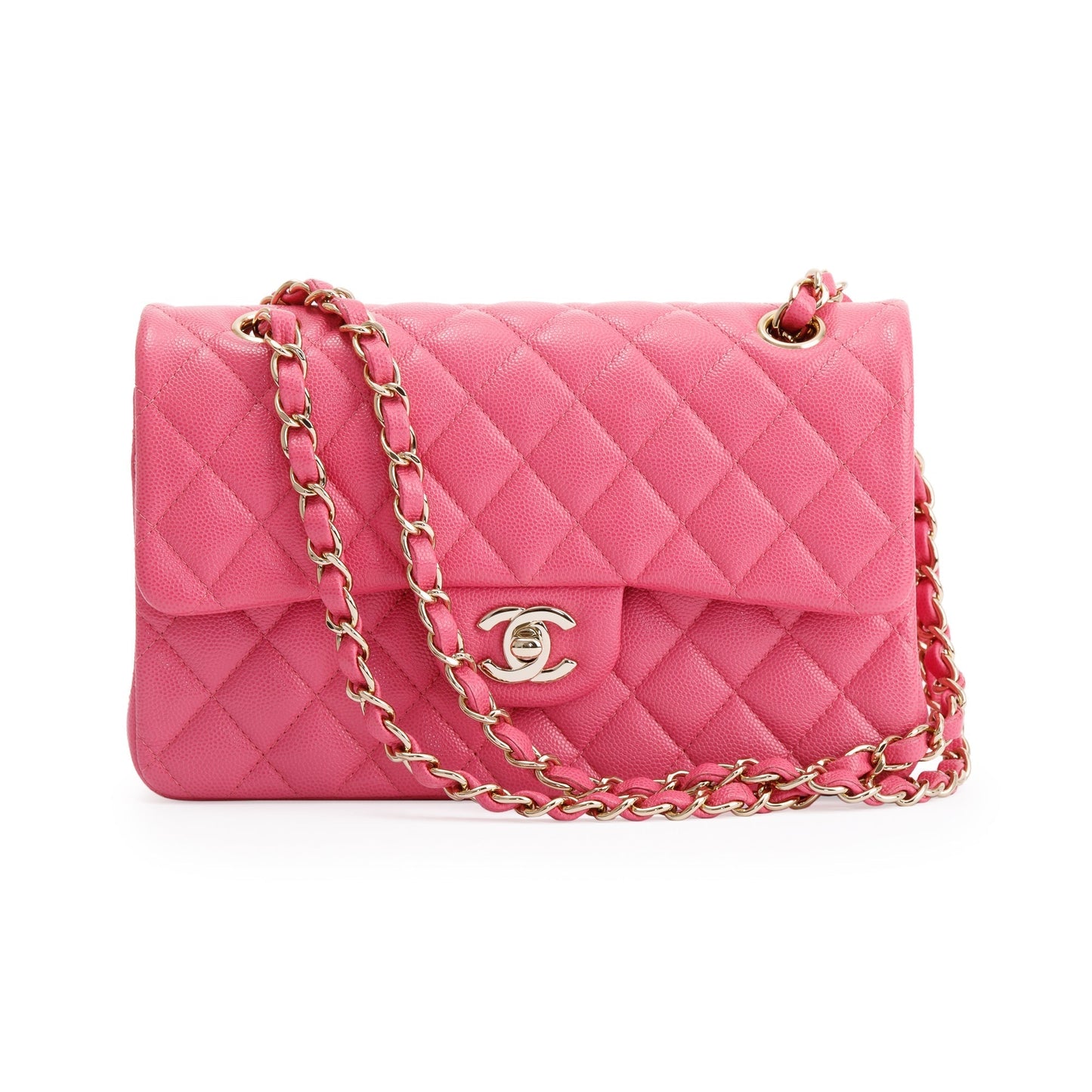 Chanel 2020 Pink Caviar Small Classic Double Flap Bag