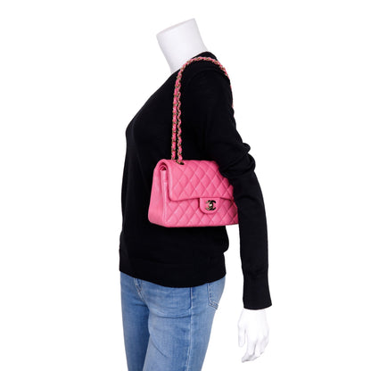 Chanel 2020 Pink Caviar Small Classic Double Flap Bag