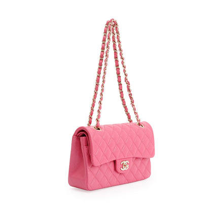 Chanel 2020 Pink Caviar Small Classic Double Flap Bag