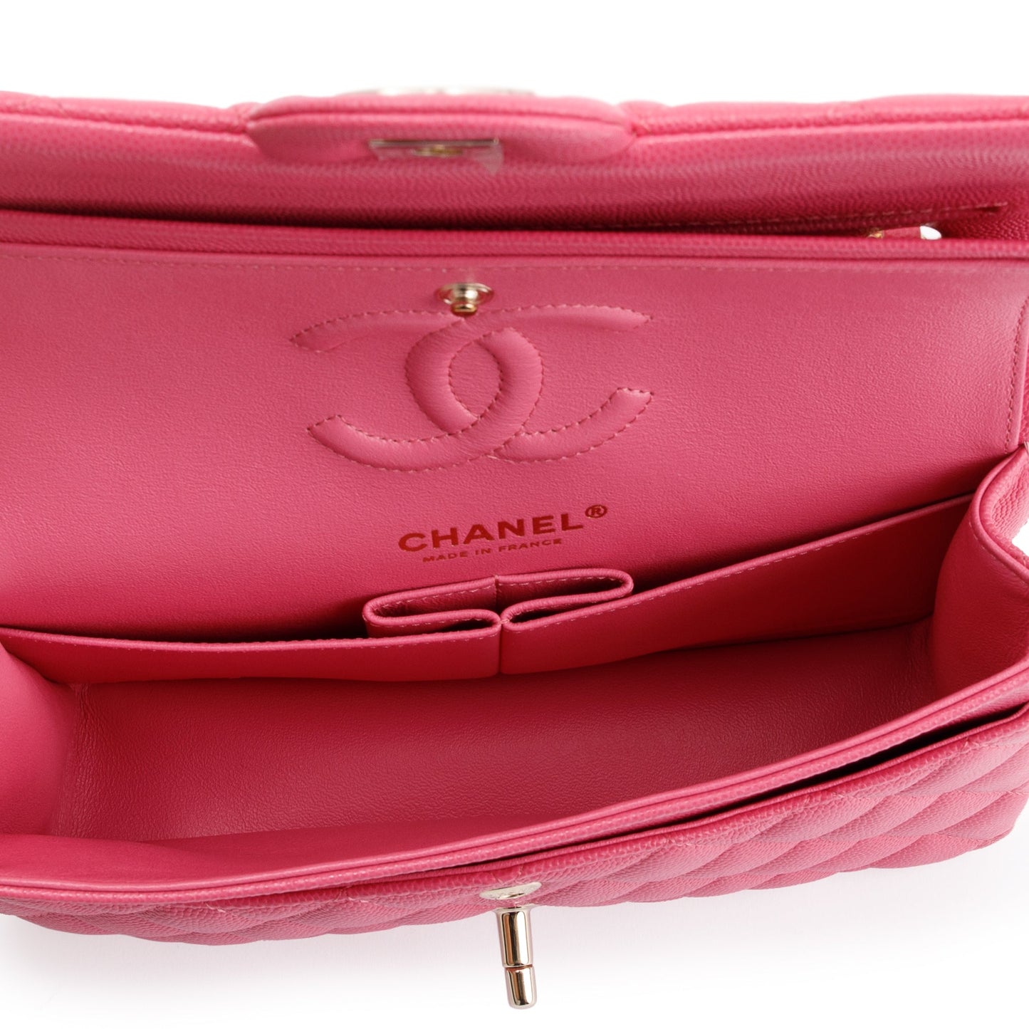 Chanel 2020 Pink Caviar Small Classic Double Flap Bag
