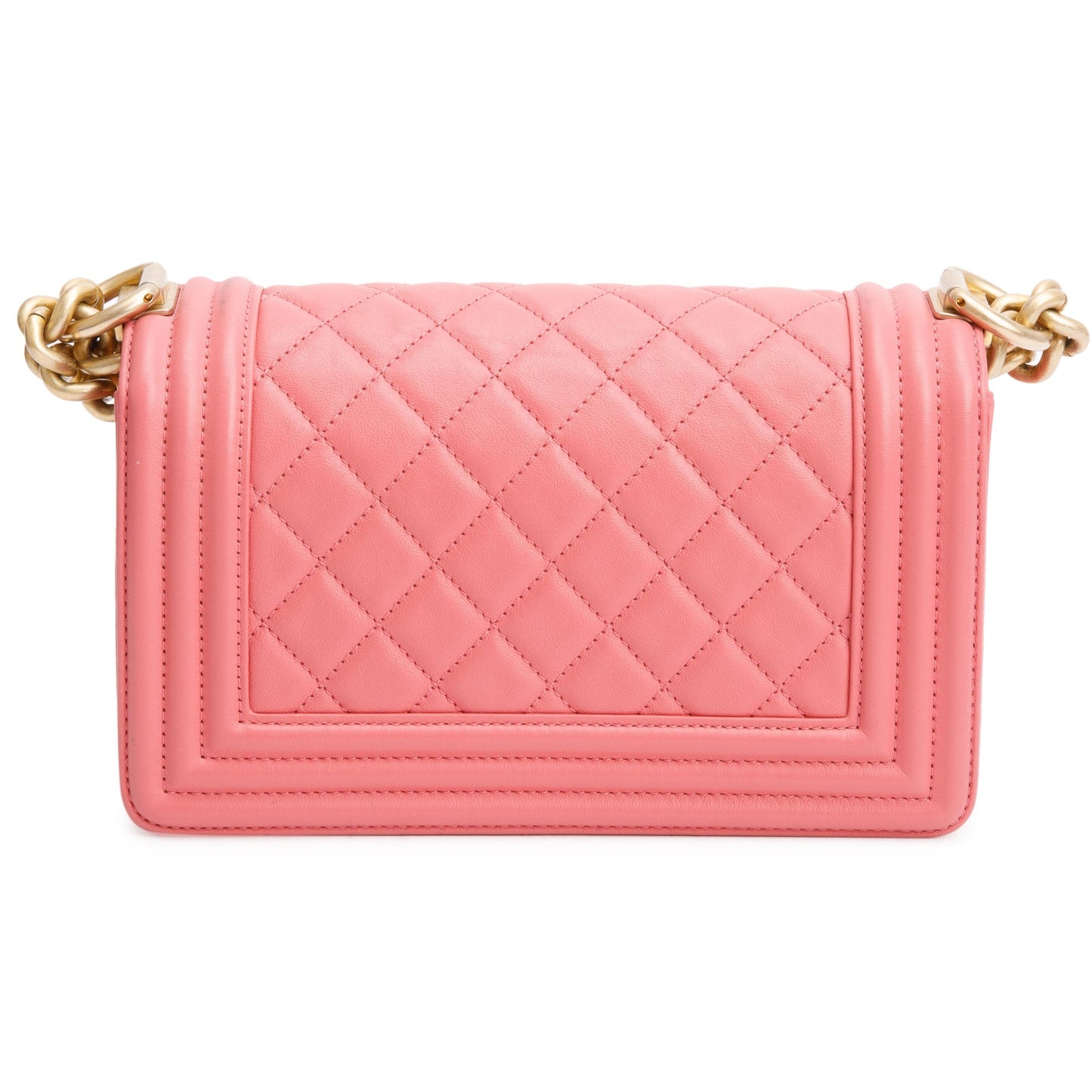 Chanel 2020 Pink Lambskin Leather Small Boy Bag