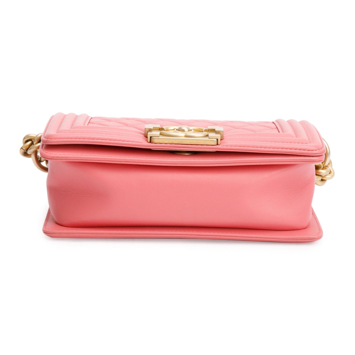 Chanel 2020 Pink Lambskin Leather Small Boy Bag