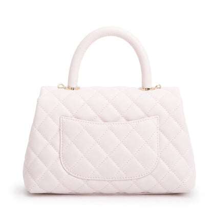 Chanel 2020 Pink Quilted Caviar Leather Small Coco Handle Bag
