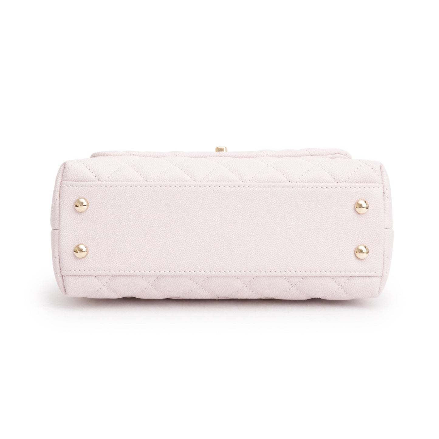 Chanel 2020 Pink Quilted Caviar Leather Small Coco Handle Bag